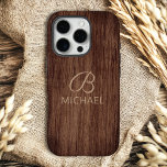 Monogram Wood Grain Timber Personalized Name iPhone 16 Pro Case<br><div class="desc">Monogram Wood Grain Timber Personalized Name iPhone 16 Pro Case features your monogram and personalized name on a wooden background. Perfect gift for him or her for birthday,  Christmas,  holidays,  Father's Day and more. Created by Evco Studio www.zazzle.com/store/evcostudio</div>