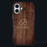 Monogram Wood Grain Timber Personalized Name iPhone 16 Plus Case<br><div class="desc">Monogram Wood Grain Timber Personalized Name iPhone 16 Plus Case features your monogram and personalized name on a wooden background. Perfect gift for him or her for birthday,  Christmas,  holidays,  Father's Day and more. Created by Evco Studio www.zazzle.com/store/evcostudio</div>