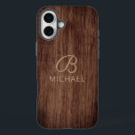 Monogram Wood Grain Timber Personalized Name iPhone 16 Plus Case<br><div class="desc">Monogram Wood Grain Timber Personalized Name iPhone 16 Plus Case features your monogram and personalized name on a wooden background. Perfect gift for him or her for birthday,  Christmas,  holidays,  Father's Day and more. Created by Evco Studio www.zazzle.com/store/evcostudio</div>