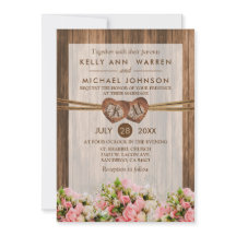 Monogram Wood Hearts with Pink and White Roses