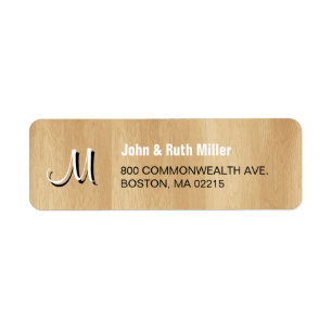 Monogram Wooden Return Address 1