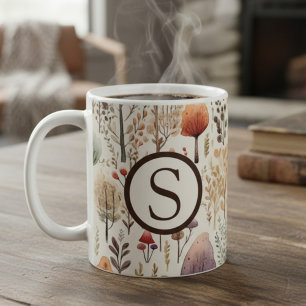 Monogram Woodland Cozy Cabin Coffee Mug