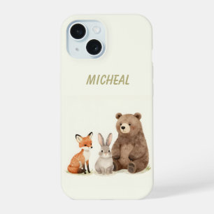 Monogram woodland forest animals  iPhone 15 case