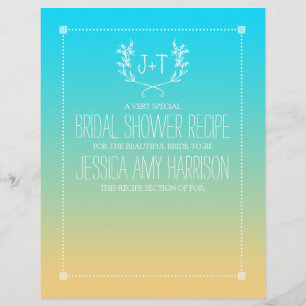 Monogram Wreath Beach Ombre Bridal Shower Divider