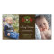 Monogram wreath red green merry Christmas greeting