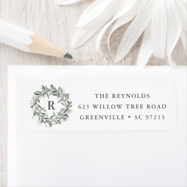 Monogram wreath return address (Insitu)
