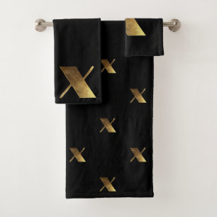 Monogram X Black and Gold Look Elegance Typographi