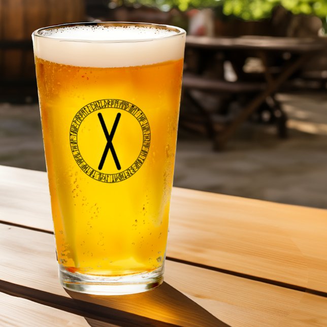 Monogram X - Viking Style - Pint Glass (Creator Uploaded)