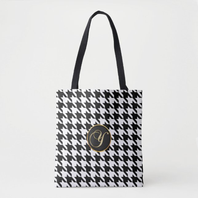 Monogram Y Hounds tooth   tote bag (Front)