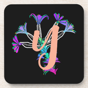 Monogram Y Initial Beverage Coaster