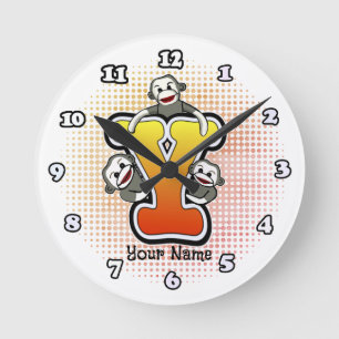 Monogram Y Sock Monkey Horloge
