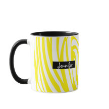 Monogram Yellow and White Striped Zebra Pattern 