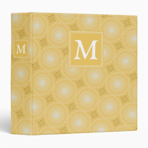 Monogram yellow circles pattern binder