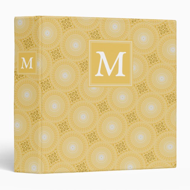 Monogram yellow circles pattern binder (Front/Spine)