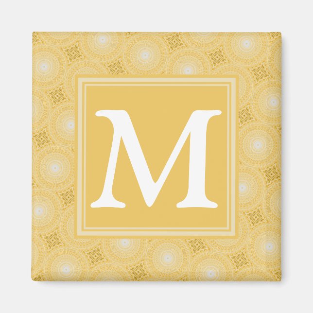 Monogram yellow circles pattern magnet (Front)