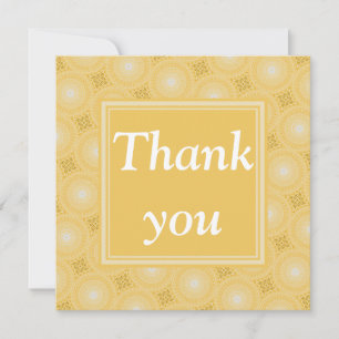 Monogram yellow circles pattern thank you card