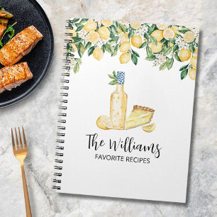 Monogram Yellow Lemon Tree Family Recipe Journal