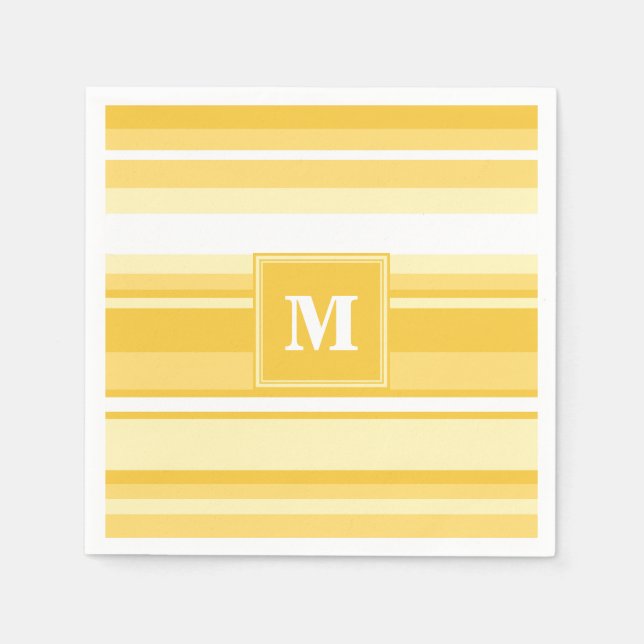 Monogram yellow stripes napkin (Front)