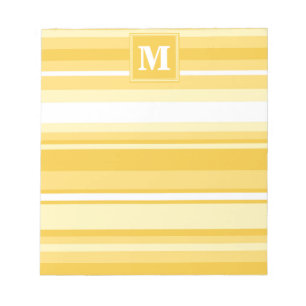 Monogram yellow stripes notepad