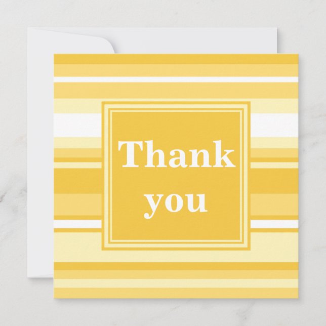 Monogram yellow stripes thank you card (Front)