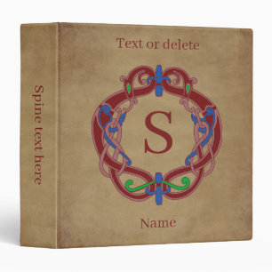 Monogram Your Initial Celtic Design Personalized Binder