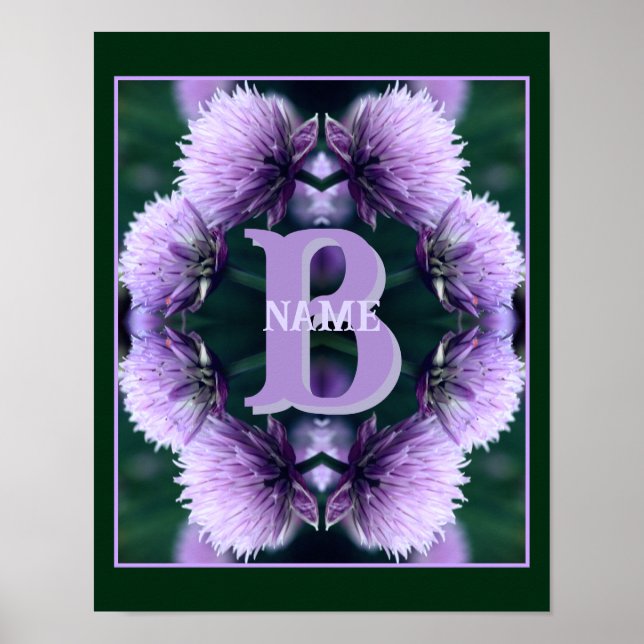 Monogram Your Initial Name Allium Personalized Poster (Front)