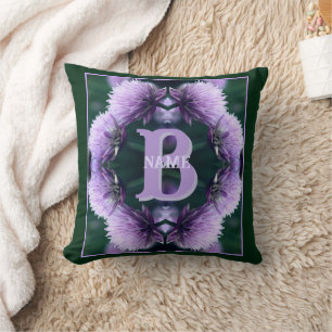 Monogram Your Initial Name Allium Personalized Throw Pillow