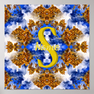 Monogram Your Initial Name Colourful Art Custom Poster