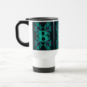 Monogram Your Initial Name Lily Art Personalized Travel Mug