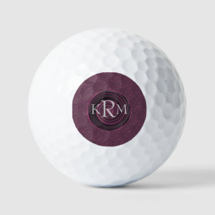 Monogram Your Initials Plum Swirls Personalized Golf Balls