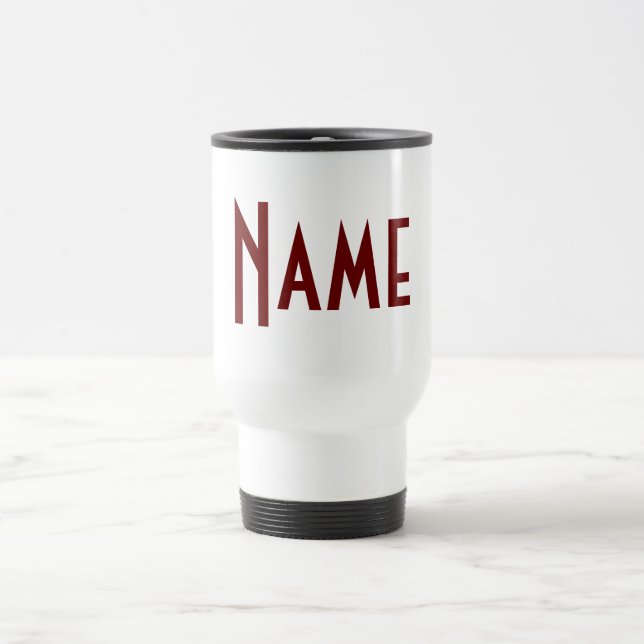 Monogram Your Name Bold Letters Personalized Travel Mug (Center)