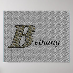 Monogram Your Name Initial B Hydrangea Poster
