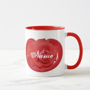 Monogram Your Name Rose Floral Personalized Mug
