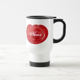 Monogram Your Name Rose Floral Personalized Travel Mug