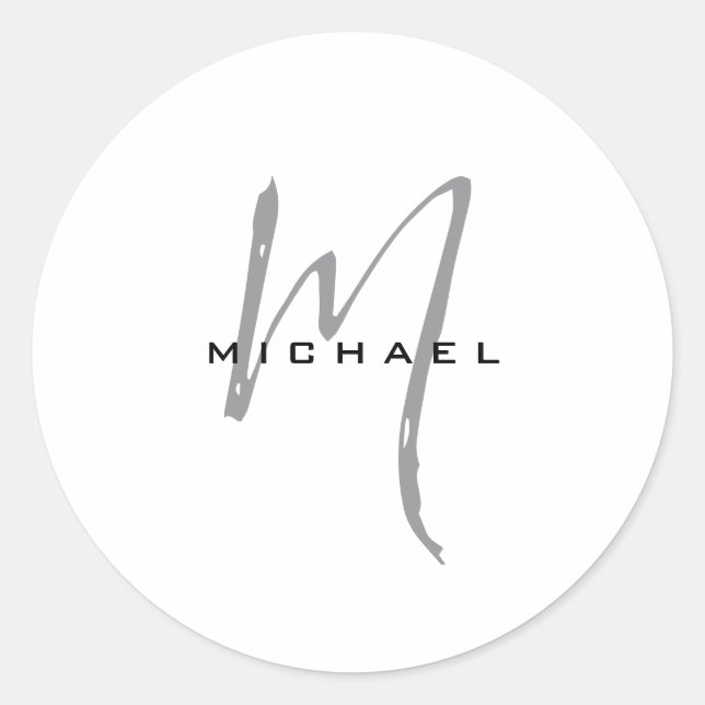 Monogram Your Name Special Beloved Ones Classic Round Sticker (Front)