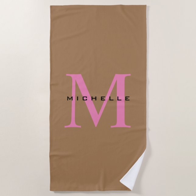 Monogram Your Name Special Gift Beloved Ones Beach Towel (Front)