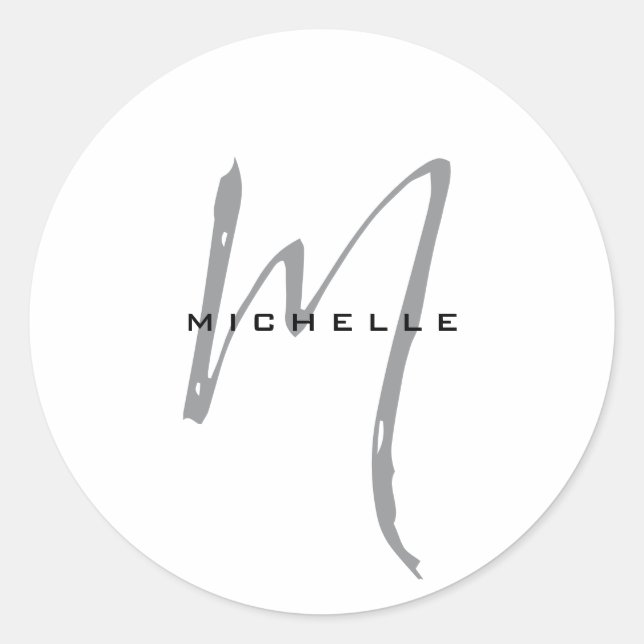 Monogram Your Name Special Gift Beloved Ones Classic Round Sticker (Front)