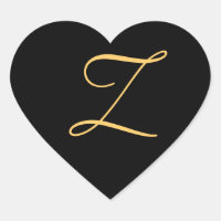 Monogram Z,  gold coloured initial Z on black