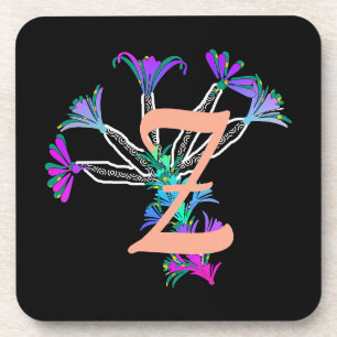 Monogram Z Initial  Beverage Coaster