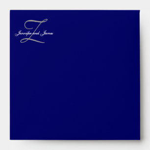Monogram Z Navy Wedding Invitation Envelopes