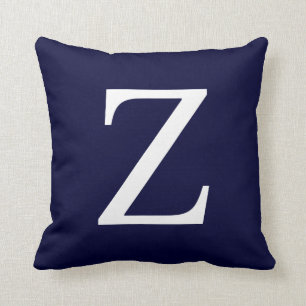 Monogram Z On Navy Blue Throw Pillow