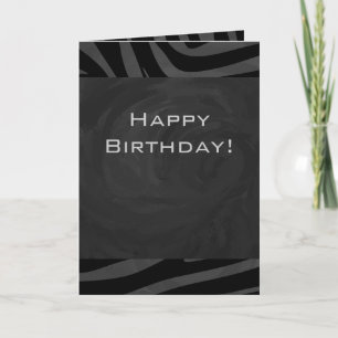 Monogram Zebra Black and Grey Card