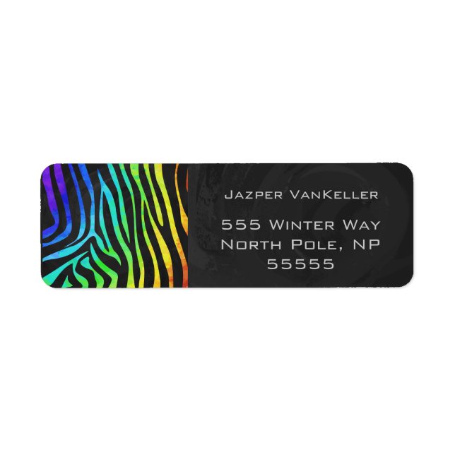 Monogram Zebra Black and Rainbow Print (Front)