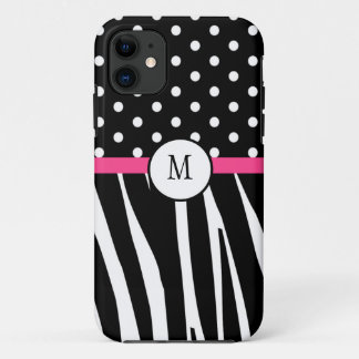 Monogram Zebra Print iphone cover