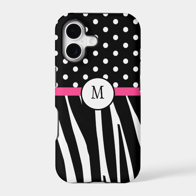 Monogram Zebra Print  iphone cover (Back)