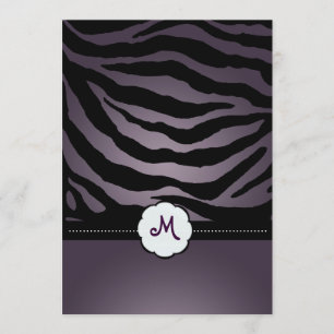 Monogram/Zebra Stripes Wedding Invitations
