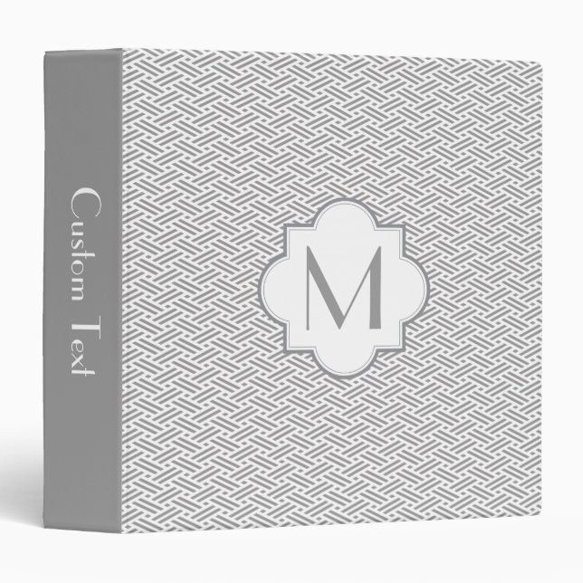 Monogram zhigaki pattern binder - grey (Front/Spine)
