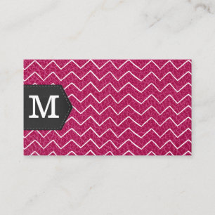 Monogram   Zig Zap Pattern   Leather Business Card