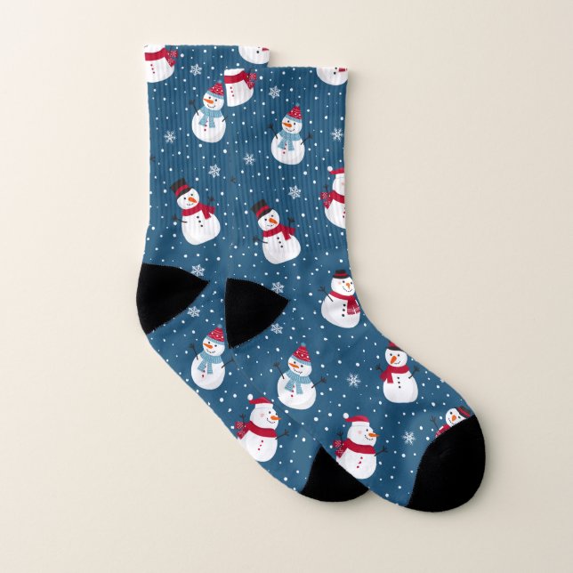 MONOGRAME DE SNOWMAN D'HIVER CHRÉTIEN (Paire)