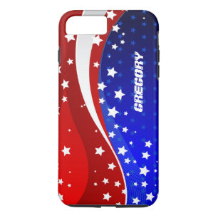 Monogramed Abstract American Flag Design iPhone 8 Plus/7 Plus Case